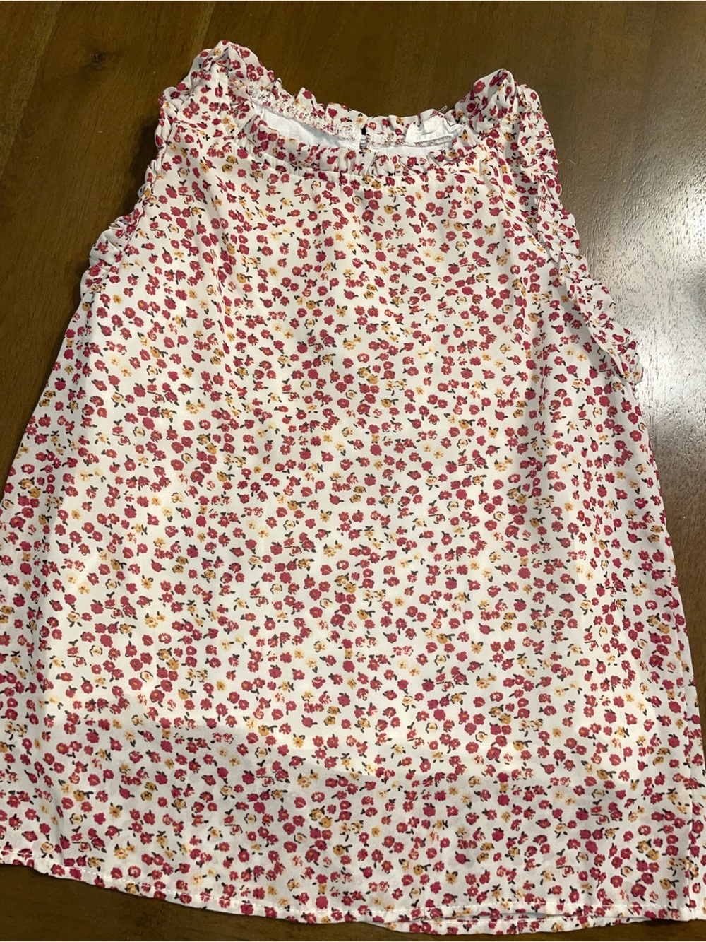 Hayden Girls White Top with Pink and Gold Floral Ditsy Print